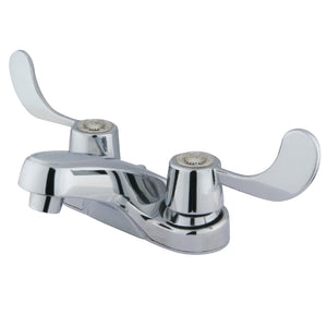 Vista Double-Handle 2-Hole Deck Mount 4-Inch Centerset Bathroom Faucet with Grid Strainer