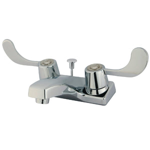 Americana Double-Handle 3-Hole Deck Mount 4-Inch Centerset Bathroom Faucet with ABS Pop-Up Drain