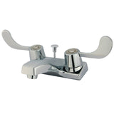 Americana Double-Handle 3-Hole Deck Mount 4-Inch Centerset Bathroom Faucet with ABS Pop-Up Drain