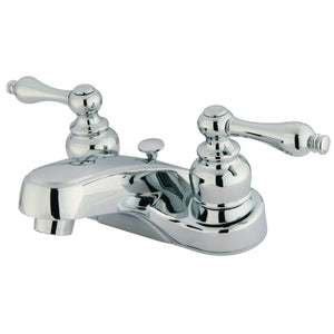 Magellan Double-Handle 3-Hole Deck Mount 4-Inch Centerset Bathroom Faucet with Brass Pop-Up