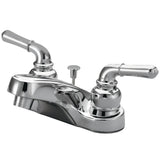 Magellan Double-Handle 3-Hole Deck Mount 4-Inch Centerset Bathroom Faucet with ABS Pop-Up Drain