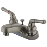 Magellan Double-Handle 3-Hole Deck Mount 4-Inch Centerset Bathroom Faucet with Brass Pop-Up