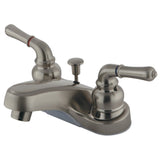 Magellan Double-Handle 3-Hole Deck Mount 4-Inch Centerset Bathroom Faucet with ABS Pop-Up Drain