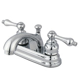 Vintage Double-Handle 3-Hole Deck Mount 4-Inch Centerset Bathroom Faucet with Pop-Up Drain