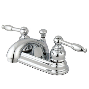 Knight Double-Handle 3-Hole Deck Mount 4-Inch Centerset Bathroom Faucet with Pop-Up Drain