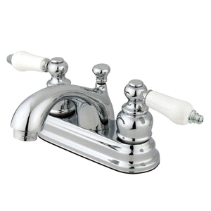 Vintage Double-Handle 3-Hole Deck Mount 4-Inch Centerset Bathroom Faucet with Pop-Up Drain