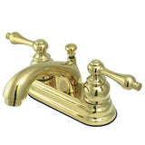 Vintage Double-Handle 3-Hole Deck Mount 4-Inch Centerset Bathroom Faucet with Pop-Up Drain