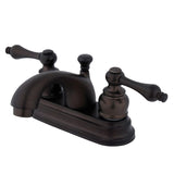 Vintage Double-Handle 3-Hole Deck Mount 4-Inch Centerset Bathroom Faucet with Pop-Up Drain