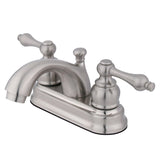 Vintage Double-Handle 3-Hole Deck Mount 4-Inch Centerset Bathroom Faucet with Pop-Up Drain