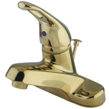 Wyndham Single-Handle 3-Hole Deck Mount 4-Inch Centerset Bathroom Faucet with Brass Pop-Up