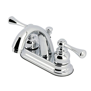 Vintage Two-Handle 3-Hole Deck Mount 4" Centerset Bathroom Faucet with Plastic Pop-Up