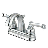 Royale Double-Handle 3-Hole Deck Mount 4-Inch Centerset Bathroom Faucet with Pop-Up Drain