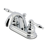 Knight Double-Handle 3-Hole Deck Mount 4-Inch Centerset Bathroom Faucet with Pop-Up Drain