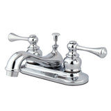 Vintage Double-Handle 3-Hole Deck Mount 4-Inch Centerset Bathroom Faucet with Pop-Up Drain