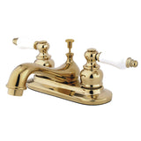 Restoration Double-Handle 3-Hole Deck Mount 4-Inch Centerset Bathroom Faucet with Pop-Up Drain