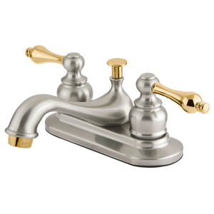 Restoration Double-Handle 3-Hole Deck Mount 4-Inch Centerset Bathroom Faucet with Pop-Up Drain