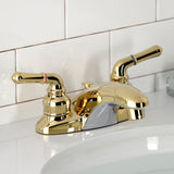 Magellan Double-Handle 3-Hole Deck Mount 4-Inch Centerset Bathroom Faucet with Pop-Up Drain