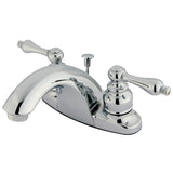 English Country Double-Handle 3-Hole Deck Mount 4-Inch Centerset Bathroom Faucet with Pop-Up Drain