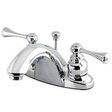 English Country Double-Handle 3-Hole Deck Mount 4-Inch Centerset Bathroom Faucet with Pop-Up Drain