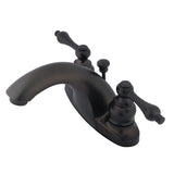 English Country Double-Handle 3-Hole Deck Mount 4-Inch Centerset Bathroom Faucet with Pop-Up Drain