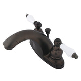 English Country Double-Handle 3-Hole Deck Mount 4-Inch Centerset Bathroom Faucet with Pop-Up Drain