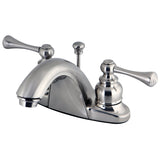 English Country Double-Handle 3-Hole Deck Mount 4-Inch Centerset Bathroom Faucet with Pop-Up Drain