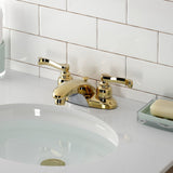 Royale Double-Handle 3-Hole Deck Mount 4-Inch Centerset Bathroom Faucet with Pop-Up Drain