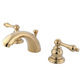 Magellan Two-Handle 3-Hole Deck Mount Mini-Widespread Bathroom Faucet with Pop-Up Drain