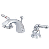 Magellan Two-Handle 3-Hole Deck Mount Mini-Widespread Bathroom Faucet with Pop-Up Drain