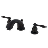 Knight Two-Handle 3-Hole Deck Mount Widespread Bathroom Faucet with Retail Pop-Up Drain