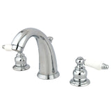 English Country Two-Handle 3-Hole Deck Mount Widespread Bathroom Faucet with Retail Pop-Up Drain