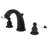 English Country Two-Handle 3-Hole Deck Mount Widespread Bathroom Faucet with Retail Pop-Up Drain