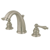 Victorian Two-Handle 3-Hole Deck Mount Widespread Bathroom Faucet with Retail Pop-Up Drain