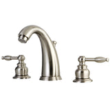 Knight Two-Handle 3-Hole Deck Mount Widespread Bathroom Faucet with Retail Pop-Up Drain