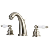 English Country Two-Handle 3-Hole Deck Mount Widespread Bathroom Faucet with Retail Pop-Up Drain