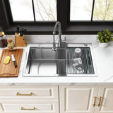 Uptowne 30-Inch Single Bowl Dual Mount Kitchen Sink with Drain