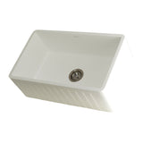 Arcticstone 30-Inch Solid Surface White Stone Apron-Front Single Bowl Farmhouse Kitchen Sink