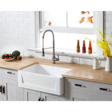 Arcticstone 30-Inch Solid Surface White Stone Apron-Front Single Bowl Farmhouse Kitchen Sink