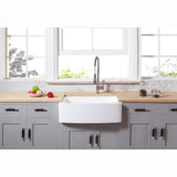 Arcticstone 30-Inch Solid Surface White Stone Apron-Front Single Bowl Farmhouse Kitchen Sink