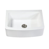 Arcticstone 30-Inch Solid Surface White Stone Apron-Front Single Bowl Farmhouse Kitchen Sink