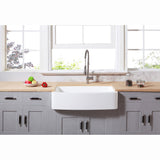 Arcticstone 33-Inch Solid Surface White Stone Apron-Front Single Bowl Farmhouse Kitchen Sink