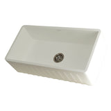 Arcticstone 36-Inch Solid Surface White Stone Apron-Front Single Bowl Farmhouse Kitchen Sink