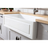 Arcticstone 36-Inch Solid Surface White Stone Apron-Front Single Bowl Farmhouse Kitchen Sink