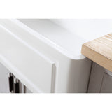 Arcticstone 36-Inch Solid Surface White Stone Apron-Front Single Bowl Farmhouse Kitchen Sink