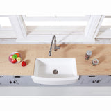 Arcticstone 36-Inch Solid Surface White Stone Apron-Front Single Bowl Farmhouse Kitchen Sink