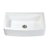 Arcticstone 36-Inch Solid Surface White Stone Apron-Front Single Bowl Farmhouse Kitchen Sink