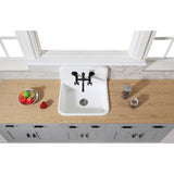 Arcticstone 24-Inch Solid Surface White Stone 2-Hole Single Bowl Top-Mount Kitchen Sink