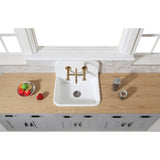 Arcticstone 24-Inch Solid Surface White Stone 2-Hole Single Bowl Top-Mount Kitchen Sink