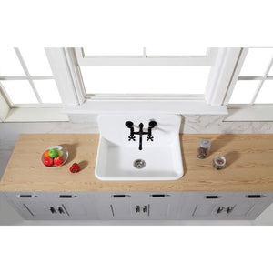 Arcticstone 30-Inch Solid Surface White Stone 2-Hole Single Bowl Top-Mount Kitchen Sink