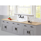 Arcticstone 30-Inch Solid Surface White Stone 2-Hole Single Bowl Top-Mount Kitchen Sink